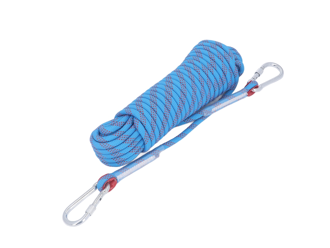 Corda de Escalada Estática 20m 10mm Leve com 2 Ganchos