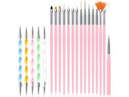 Conjunto 20 Peças para Arte em Unhas Caneta de Pintura Acrílica Diy e Profissional ZYBLSSBB (15 Pincéis + 5 Ferramentas)