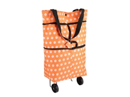 Sacola de Compras Dobrável com Rodinhas em Tecido Oxford, Dupla Função, Leve e Reutilizável, Ideal para Viagens e Armazenamento. GOKOCO
