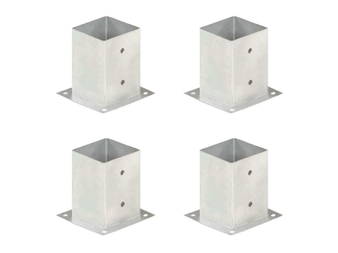 Vidaxl Suportes Para Postes 4 Pcs Metal Galvanizado 101 Mm
