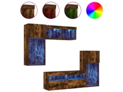 Tv Wall Unit, Tv Wall Units Vidaxl Marrom Madeira Processada (n/a)