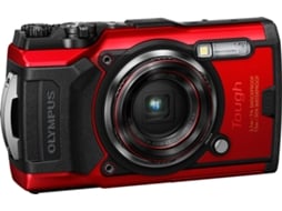 Máquina Fotográfica Compacta OLYMPUS TG-6 (Vermelho - 12 MP - ISO: 100 a 12800 - Zoom Ótico: 4x) — Resistente a água (15mts), queda (2mts), subaquática, Macro e Macro Microscópio, Prioridade a abertura, RAW, GPS, WIFI