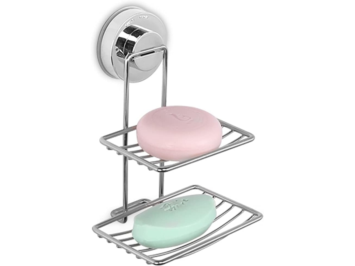 MEOIRUERY Saboneteira De Aço Inoxidável Com Adesivo Potente, Design Contemporâneo, Suporte Autodrenante De 2 Camadas Para Parede De Chuveiro, Banheiro, Cozinha,