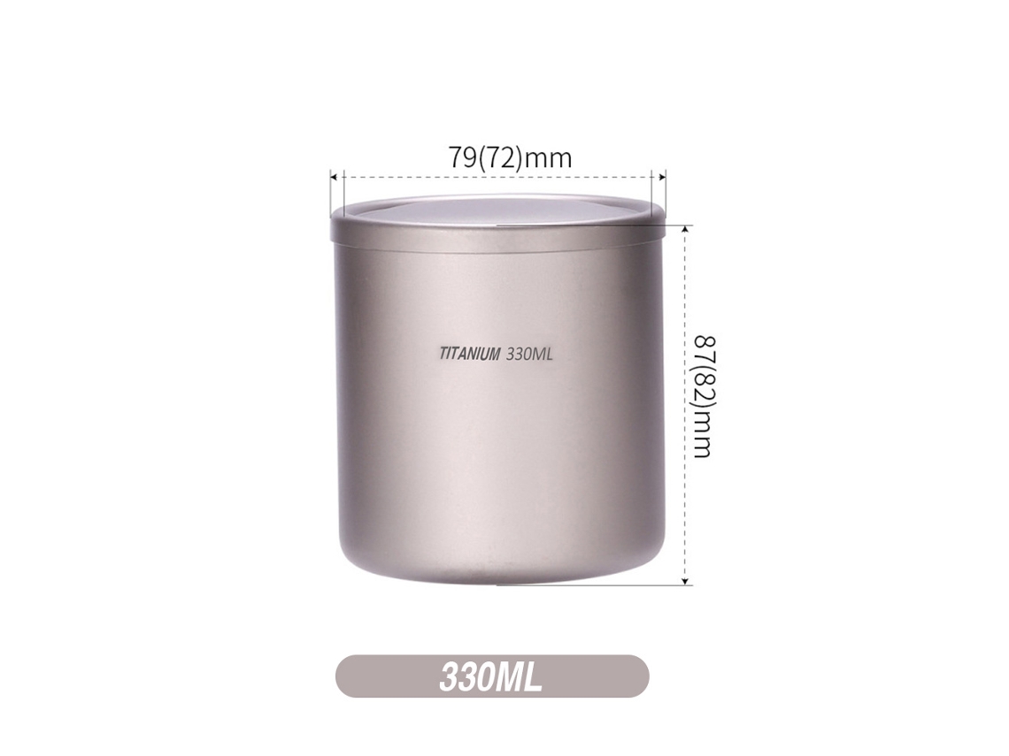 Copo de Titânio Parede Dupla 220 550ml para Casa e Outdoor