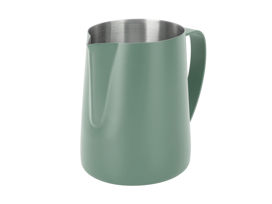 Jarra Para Espumador De Leite Em Aço Inoxidável 480ml Com Escala Verde Escuro Brilvibera