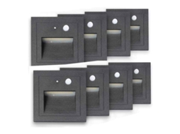 8pcs Luz De Chão Com Sensor De Movimento Corporal Humano E Efeito Giratório