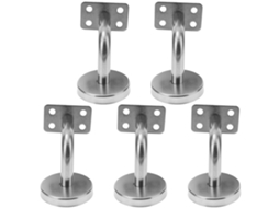 Conjunto De 5 Suportes Para Corrimão Em Aço Inoxidável Prateado, Fáceis De Instalar.
