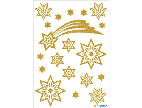 Herma Gmbh Magic Stars And Comet Glitter Stickers Dourado