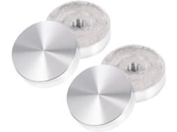 Conjunto De 4 Discos Redondos Liga Alumínio, Espessos E Prateados, Para Adaptador De Tampos Mesa Chá Vidro, Com Encaixe