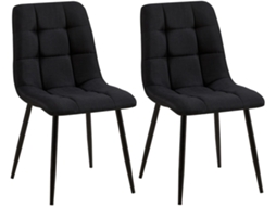 Conjunto de 2 Cadeiras de Jantar Tilde Preto/Tecido CLP