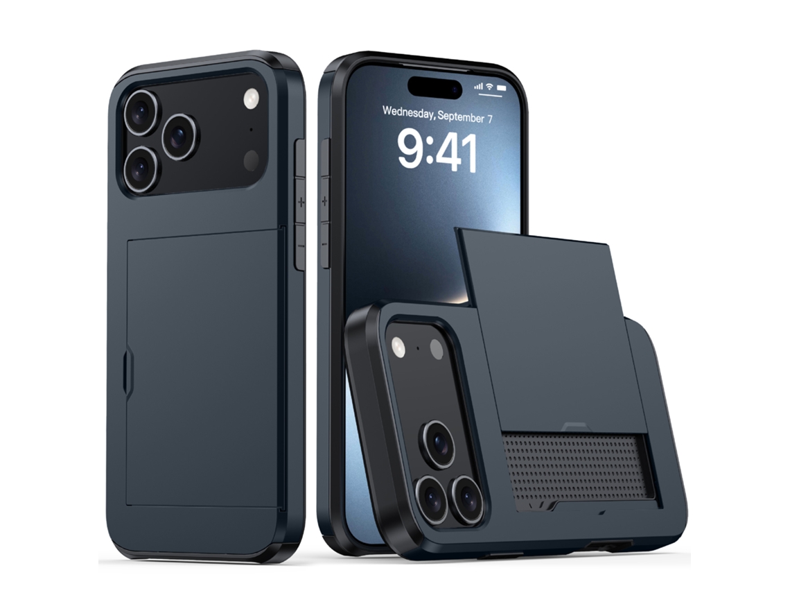 Capa Para Celular Com Compartimento Para Cartão Sim, Fosca E Resistente A Quedas.azul - Iphone 16 Pro Max