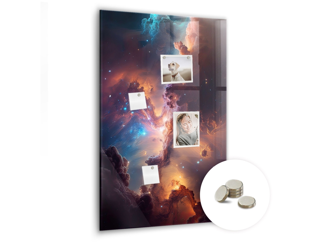 Quadro De Vidro Magnético Espaço Galáctico Para A Sala De Estar Espelharte (60x90 Cm)