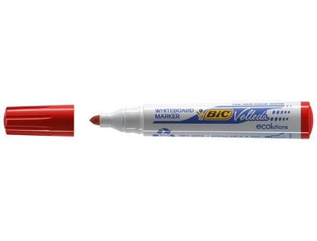 Marcador Quadro Branco  Velleda 1701 Vermelho 12 Unidades