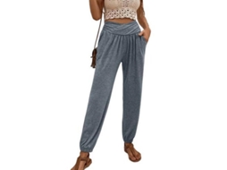 2026 pantalones de Yoga para Mujer Sueltos Con Bolsillos para Entrenamiento, Lounge Y Pijama XL Gris