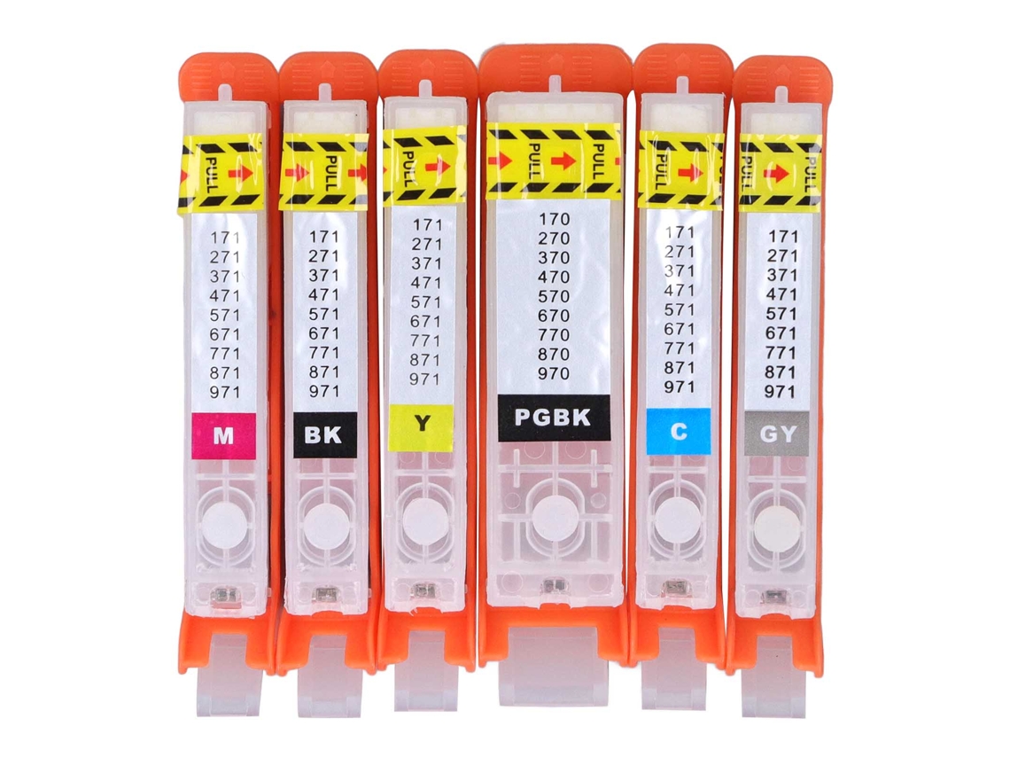 6pcs Cartucho de Tinta de Reposição para Pixma Mg5720 Mg5721 Mg5722 Mg6820 Mg6821 Mg6822 Mg7720 Acessórios de Impressora Inkjet