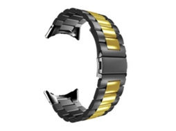Bracelete Aço Ajustável para Google Pixel Watch Preto e Dourado
