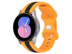 Pulseira De Relógio Lurelia Para Garmin Forerunner Sq2 Music 20 Mm Borboleta Buckle Em Silicone Bicolor Preto Amarelo