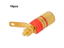 Laxiscreed Buchas E Spikes Para Altifalantes Bananas Douradas 4mm, Pack De 10