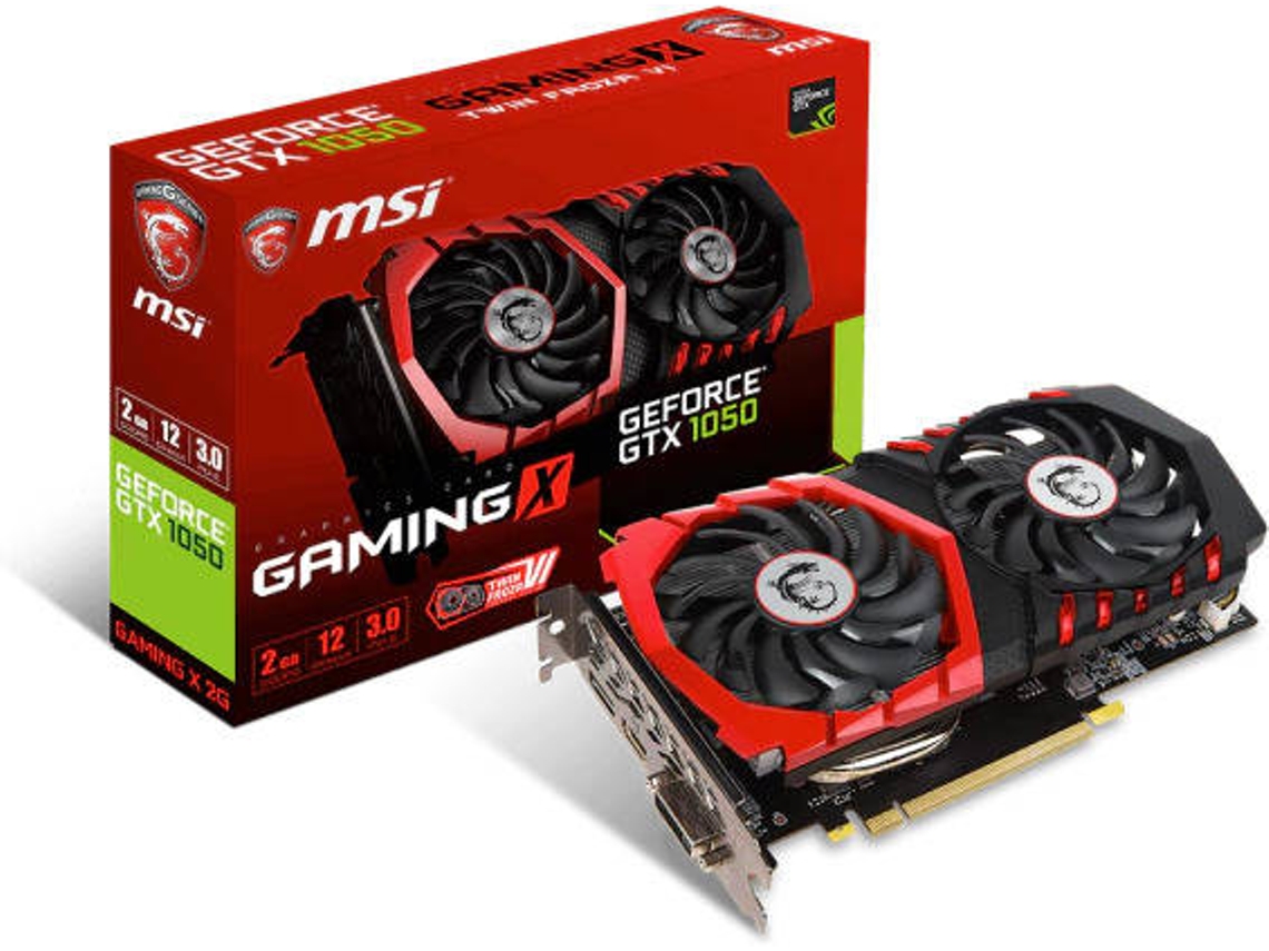 Placa Gráfica MSI GeForce GTX 1050 Gaming X (NVIDIA - 2 GB DDR5)