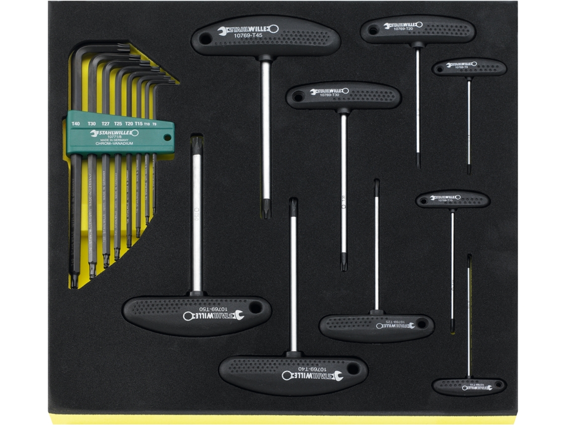 Conjunto de chave de fenda de bandeja Tcs Tcs 1076910771/17 STAHLWILLE