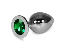 Plug Anal De Metal Rosebud Clássico Com Joia Verde Tamanho L LOVETOY