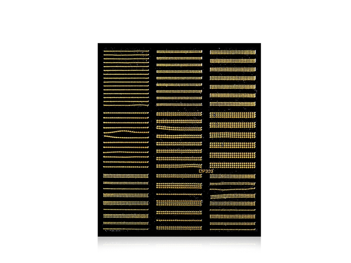 Adesivo De Arte De Unha Em Linha De Metal Dourado 3d Decorativo Para Manicure Dp303