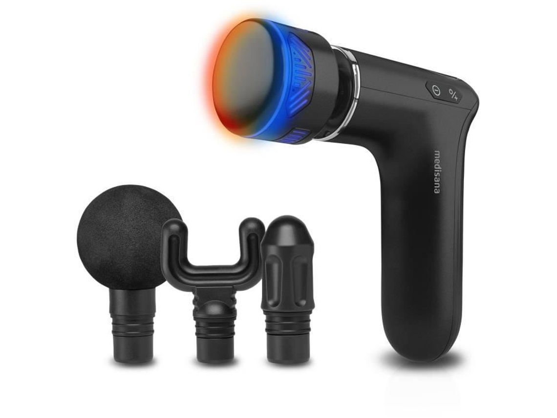 Pistola De Massagem Quente E Fria Medisana Mg 560 10 Intensidades De Percussão 3 Níveis 4 Acessórios Preto