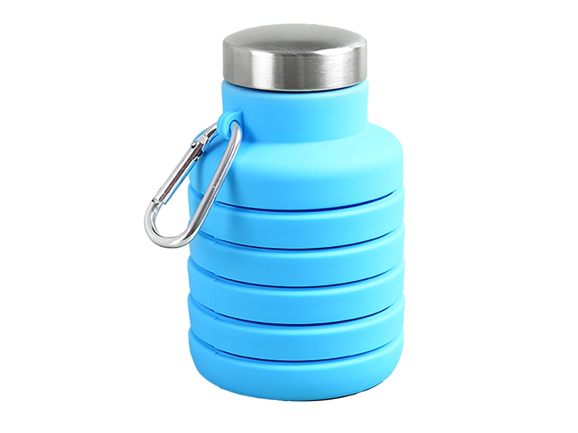 Garrafa Colapsível Infantil Silicone 510ml Azul Céu
