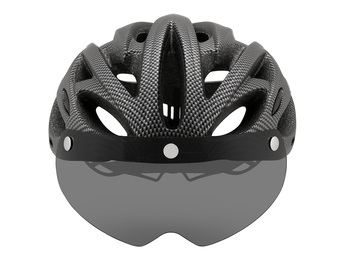 Capacete De Ciclismo Para Montanha E Estrada Com Lente, Aba E Luz Traseira Equipamento De Ciclismo