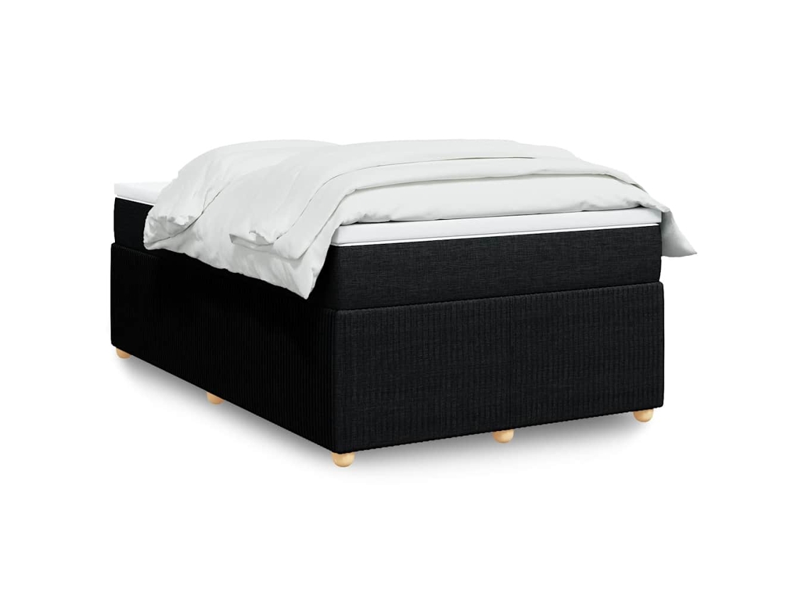 Vidaxl Cama Com Molas/colchão 120x200 Cm Tecido Preto