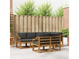 Vidaxl Conjunto De Sofás Para Exterior 7 Unid. Natural E Antracite