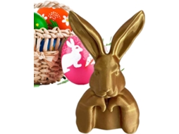 Componente Dourado em Forma de Coelho para Estátuas de Coelho da Páscoa, 14,9 Cm de Altura, com Design Elegante e CHABERLU
