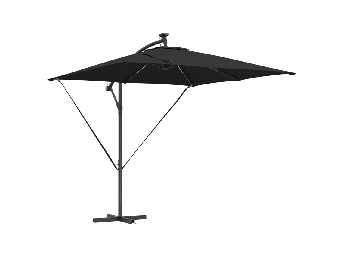 Conjunto 1 Guarda-sol Cantilever Vidaxl Preto Poliéster (249 X 249 X 250 Cm)