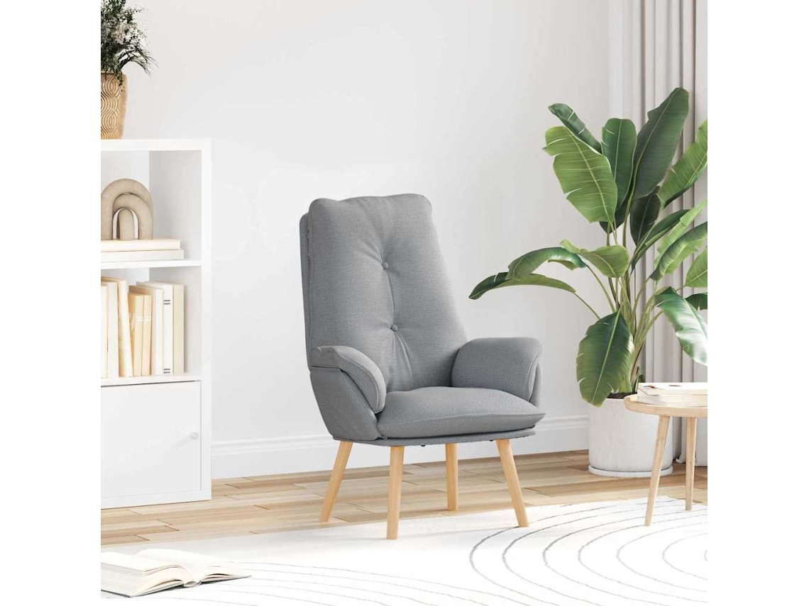Vidaxl Poltrona Cinzento-claro 69 X 74 X 93 Cm Tecido E Contraplacado