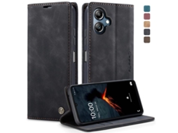 Capa Para Samsung Galaxy A07 Multifuncional Horizontal De Couro Preta