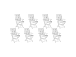 Conjunto De 8 Almofadas De Encosto/assento Maui Premium Branco Creme