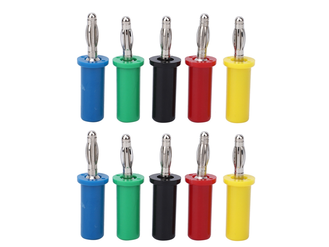 10 Pcs Conector Banana Jack 4mm Tipo Solda Integrada 30~60v 32a Com 6 Pinos Resistentes