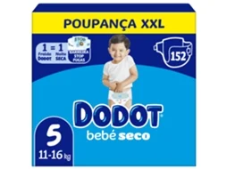Fraldas Bebé Seco 11-16kg T5 DODOT emb. 152 un