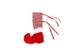 Pano Decorativo de Natal com Estampa Listrada, Elfo Vermelho LAXISCREED