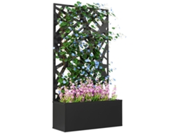 Vaso Elevado BTFORUS com treliça para trepadeiras, 61x23x113 cm