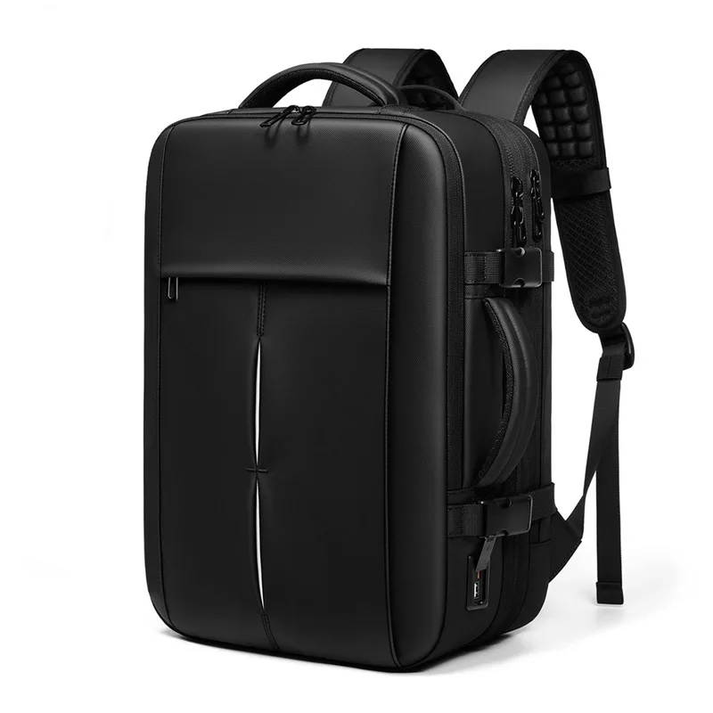 (8875-5 Preto) Nova Mochila Masculina Para Viagens Executivas, Grande Capacidade, Expansível, Com Função De Carregamento Usb