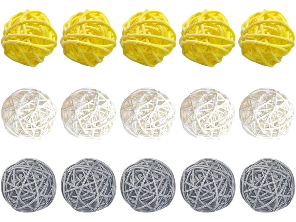 Bolas Decorativas Trançado 5 Conjunto 15 Branco Simples Projetos Criativos Mesmo Decoração Casamentos GOKOCO