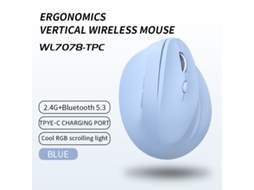 Rato Ergonómico Bestvite Sem Fios 4800 Dpi Azul