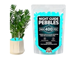 Pedras Luminosas para Jardim Externo 400 Peças Coloridas de Decoração Solar Pedras Luminosas para Jardim, para CHABERLU