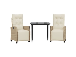 Garden Dining Set, Garden Dining Sets Vidaxl Bege Rattan / Vime (mesa Com 80 Cm De Comprimento)