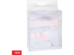 Acessórios para Bonecas ARIAS Set Par de Meias com Fita Cabeça Branco Rosa (12 x 5 x 15 cm)