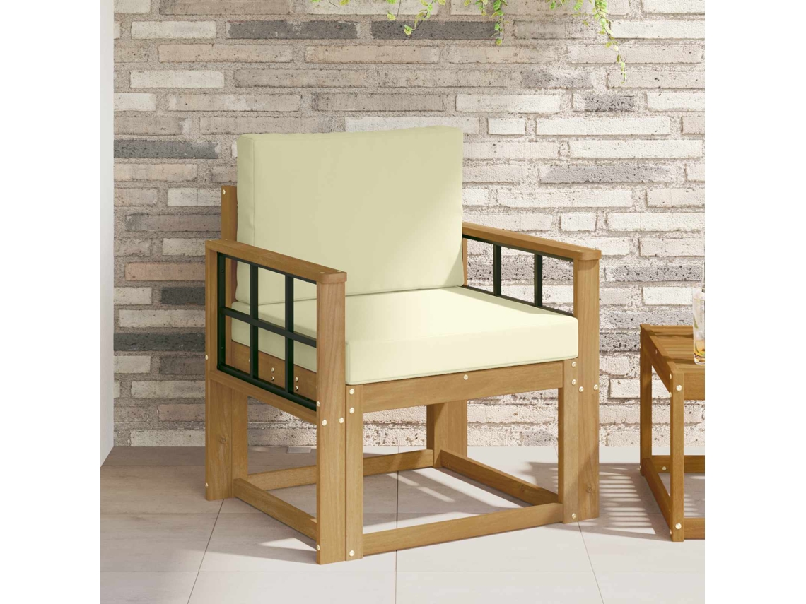 Vidaxl 2 Peça Conjunto De Sofás Para Exterior Poliéster Branco E Creme