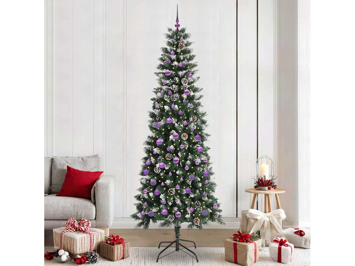 Vidaxl Árvore De Natal Artificial Verde 240 Cm Pvc, Plástico E Aço