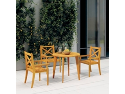 Cadeiras De Jantar De Exterior 3 Pcs Madeira De Acácia Maciça Dkd Home Decor