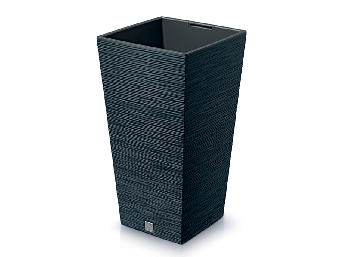 Vaso De Flores Na Cor Antracite Com Reservatório, 26,5 X 26,5 X 50 Cm